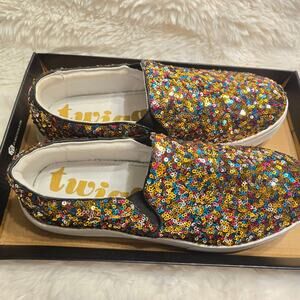 Twiggy London Sequin Slip-On Shoes